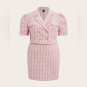 NWOT SHEIN Plaid Blazer and Skirt Set size 2XL 16